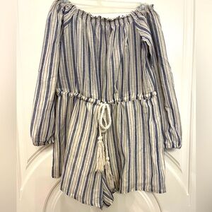 Denim Striped Romper